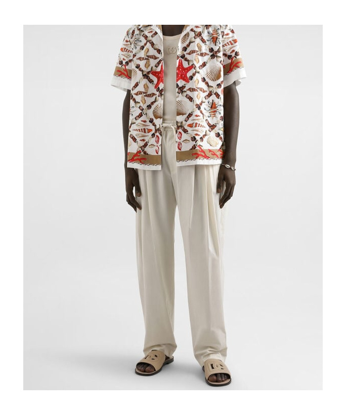 Dolce & Gabbana Pleated Drawstring Trousers In Neutral