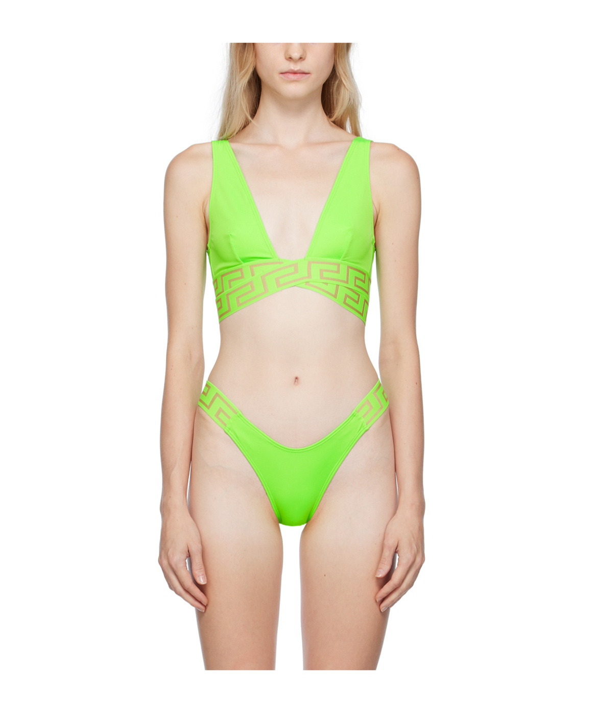 VERSACE GRECA TRIANGLE BIKINI TOP 