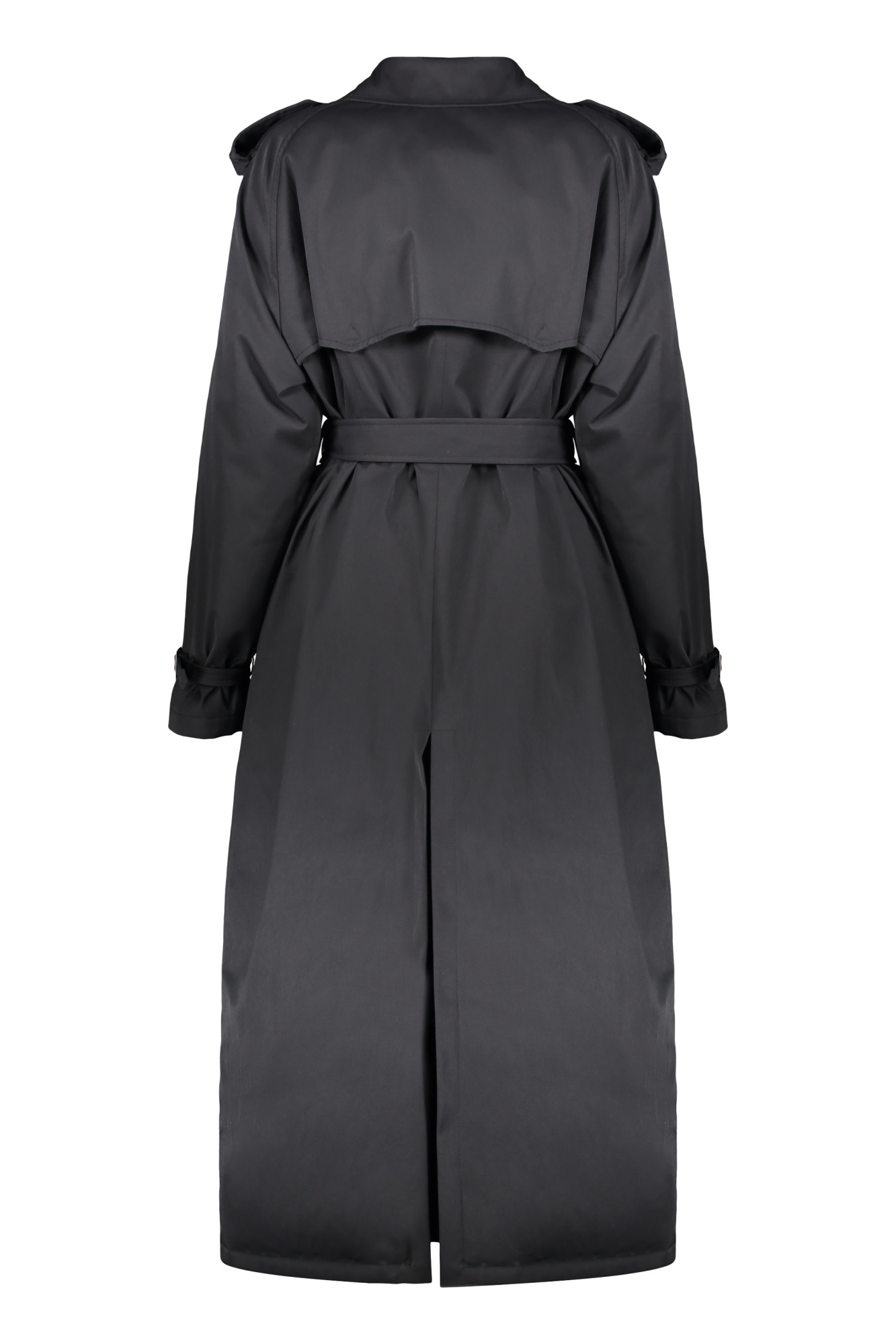 Herno Double-breasted Belted Trench Coat In Black