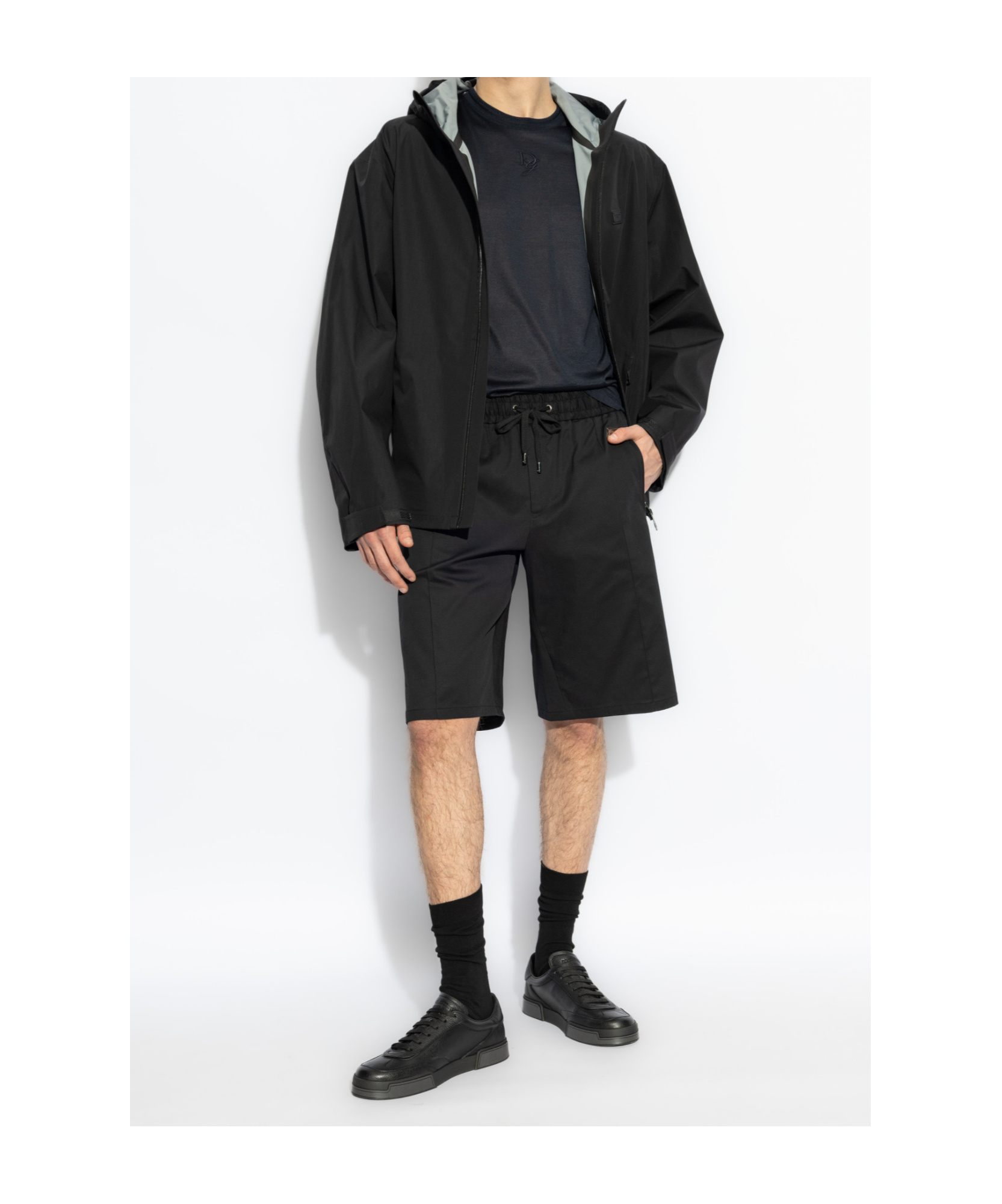 Dolce & Gabbana Elastic Waist Shorts In Black