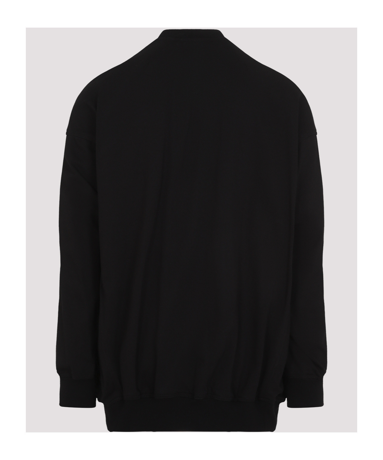 Rick Owens Oversized Flight Sweatshirt Ribbed Finish In Black