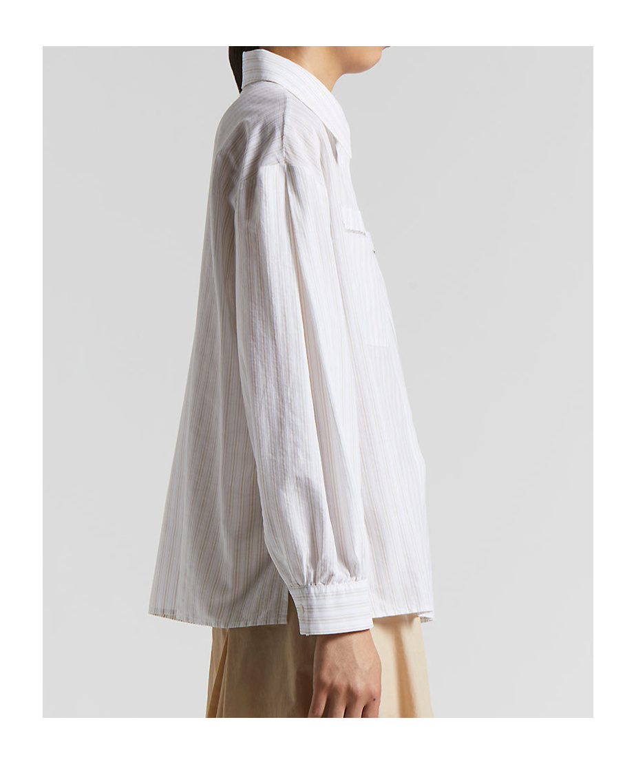 Peserico Concealed Button Long Sleeve Blouse