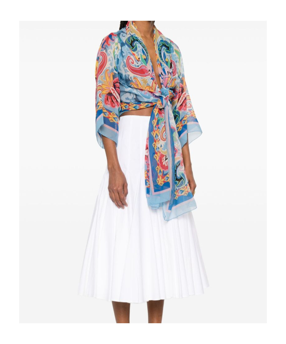 Etro Self-tie Long Sleeves In Blue