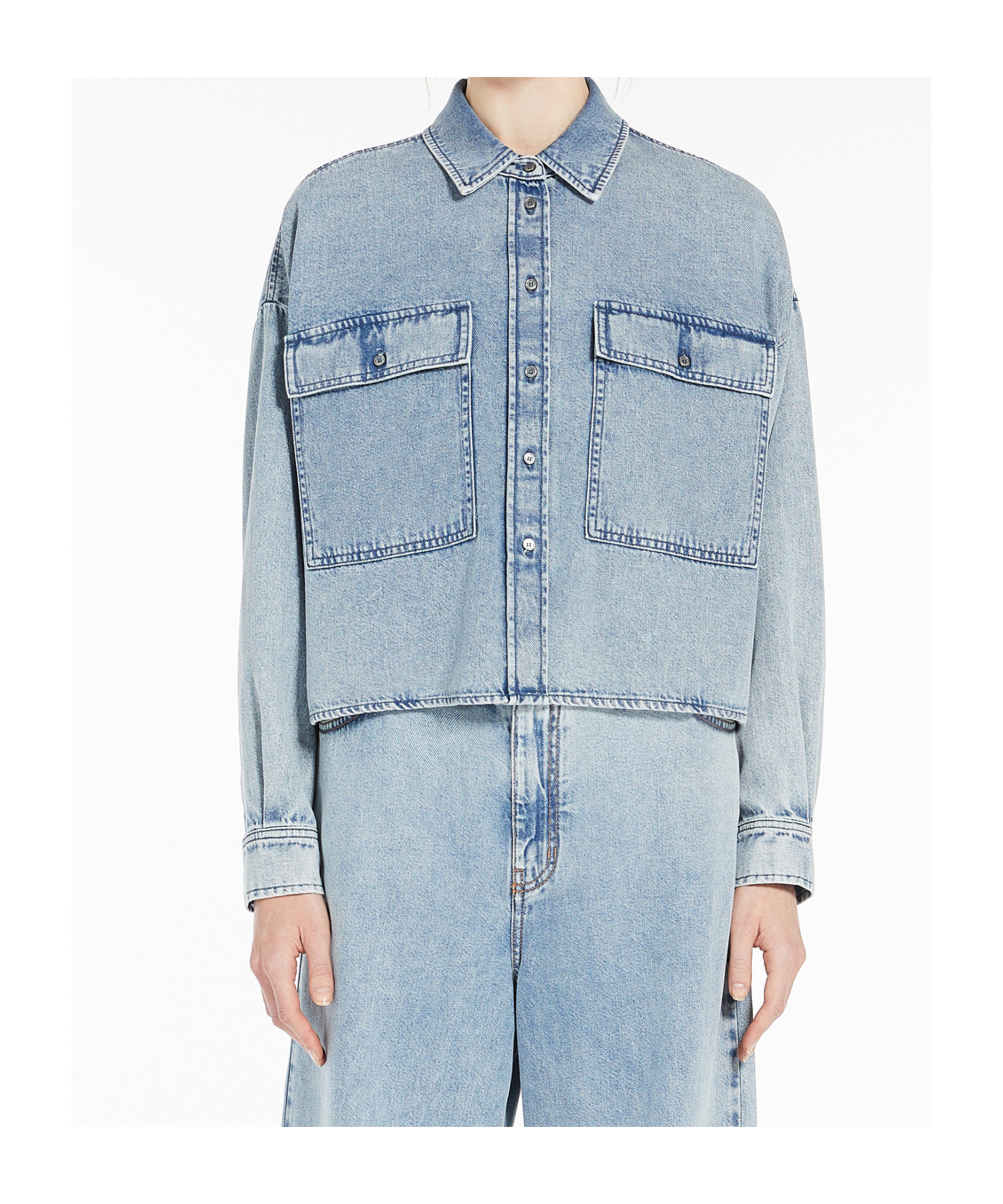WEEKEND MAX MARA WEEKEND MAX MARA ZEMIRA BUTTON-UP DENIM SHIRT