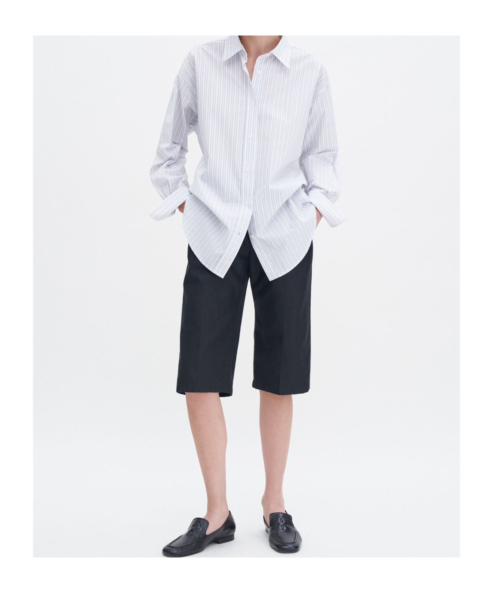 Shop Filippa K Pinstripe Shirt In White