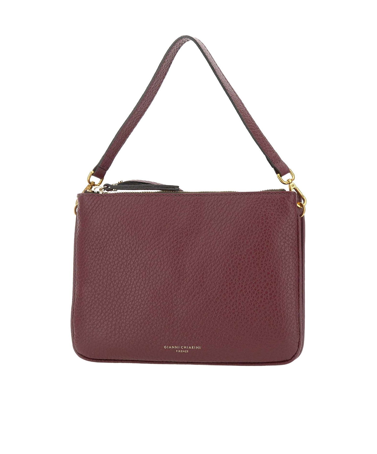 Gianni Chiarini Logo Embossed Zipped Shoulder Bag In Red
