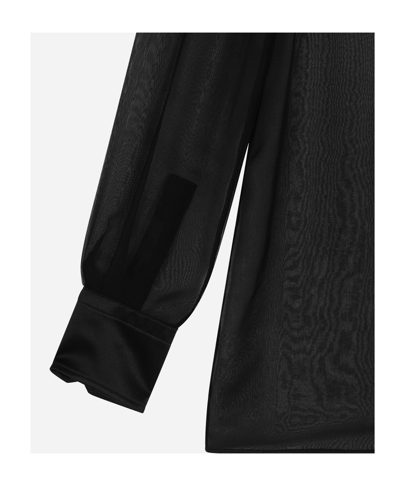 Dolce & Gabbana Satin Detailed Chiffon Blouse In Black