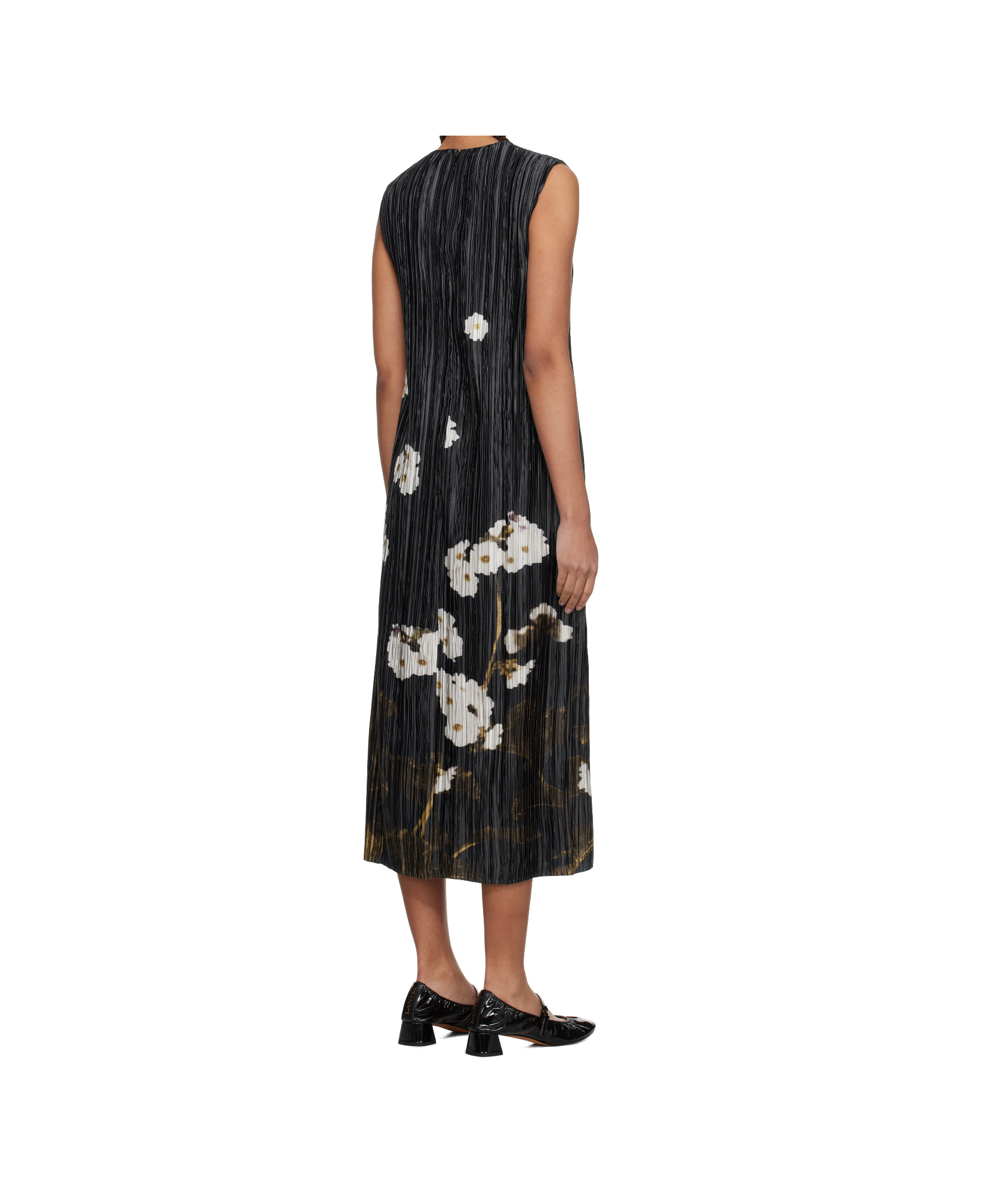 ERDEM PLEATED SLEEVELESS MIDI DRESS 