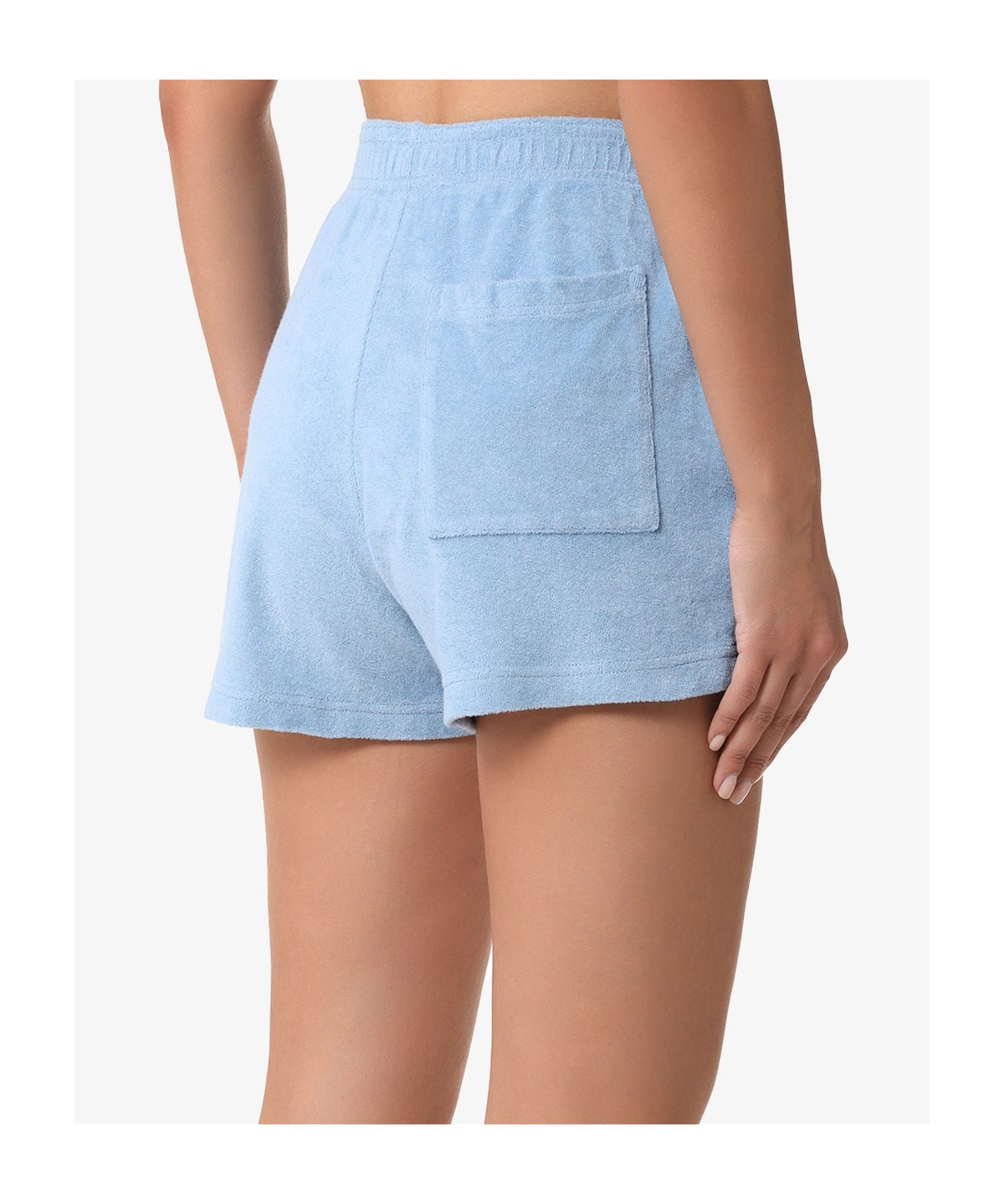 Sporty And Rich Elastic Waist Shorts In Skyblue