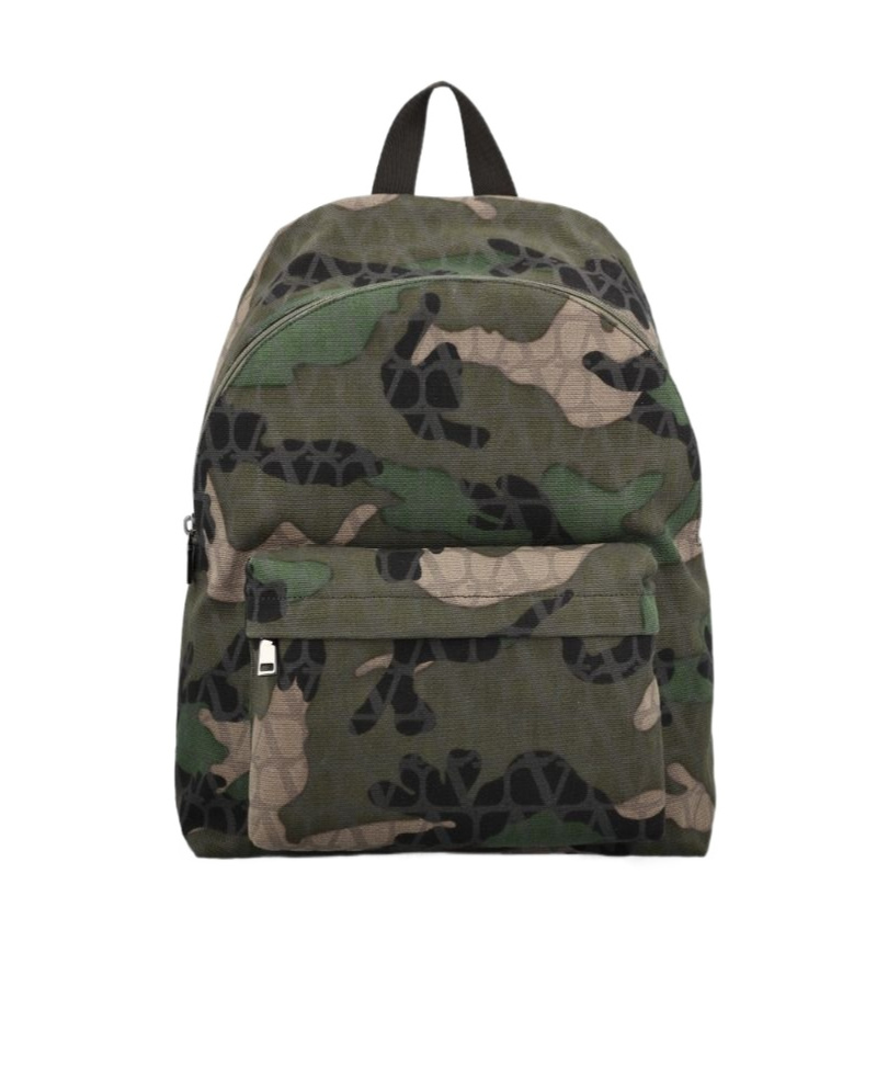 Valentino Toile Iconographe Camouflage-print Bacpack In Green