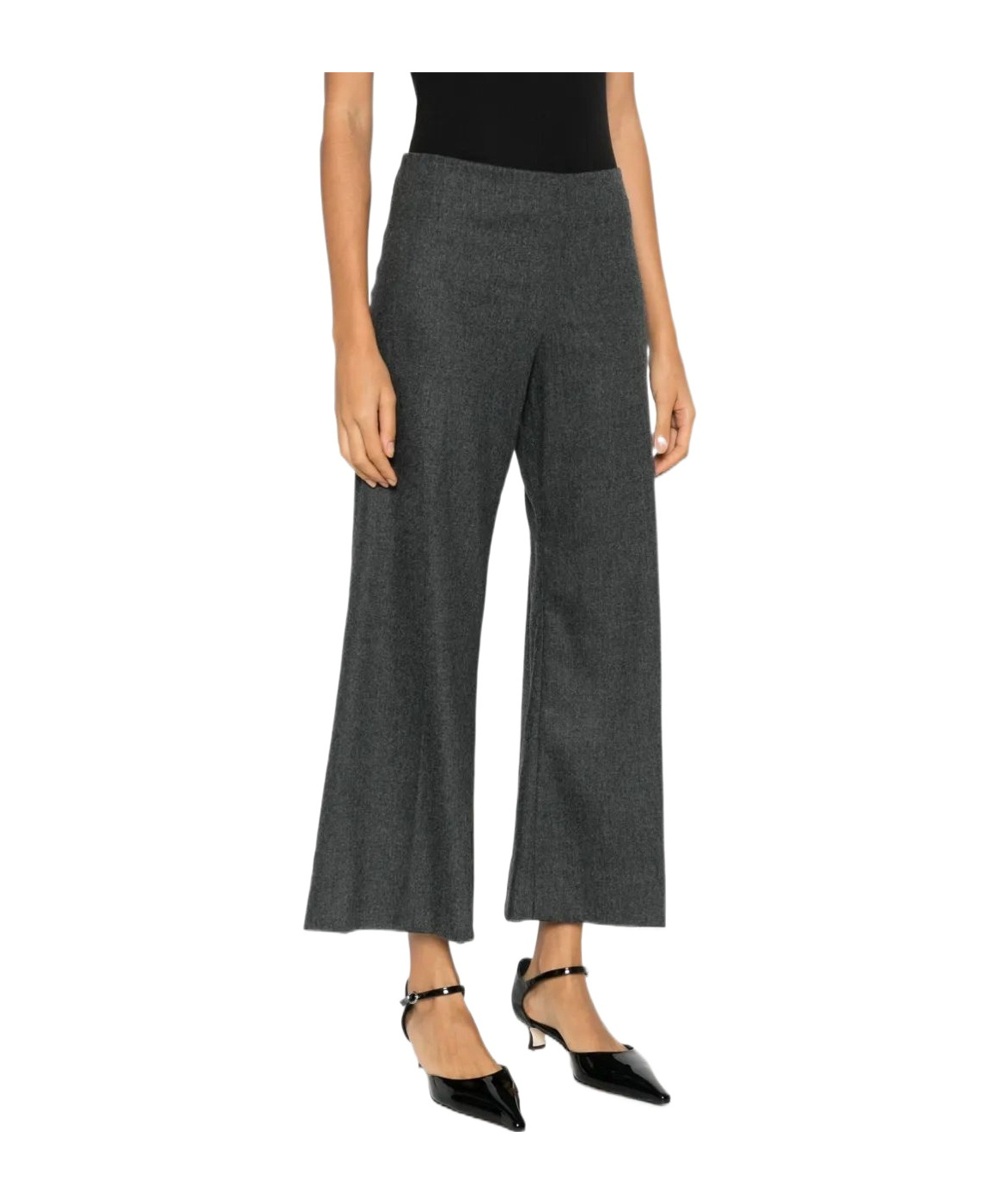 Khaite Flared Cropped Trousers In Black