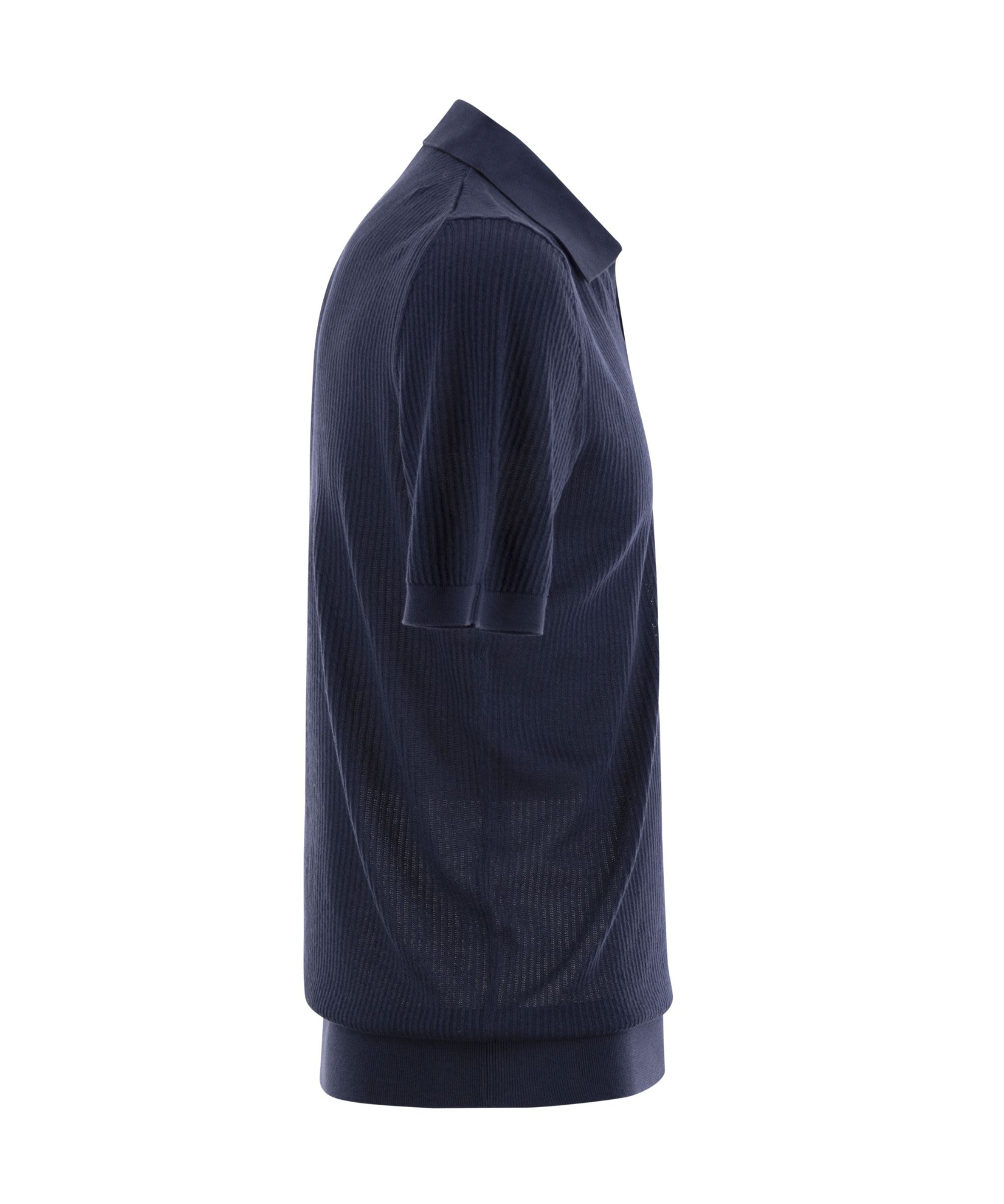 Fedeli Giza Cotton Short-sleeved Polo Shirt In Black