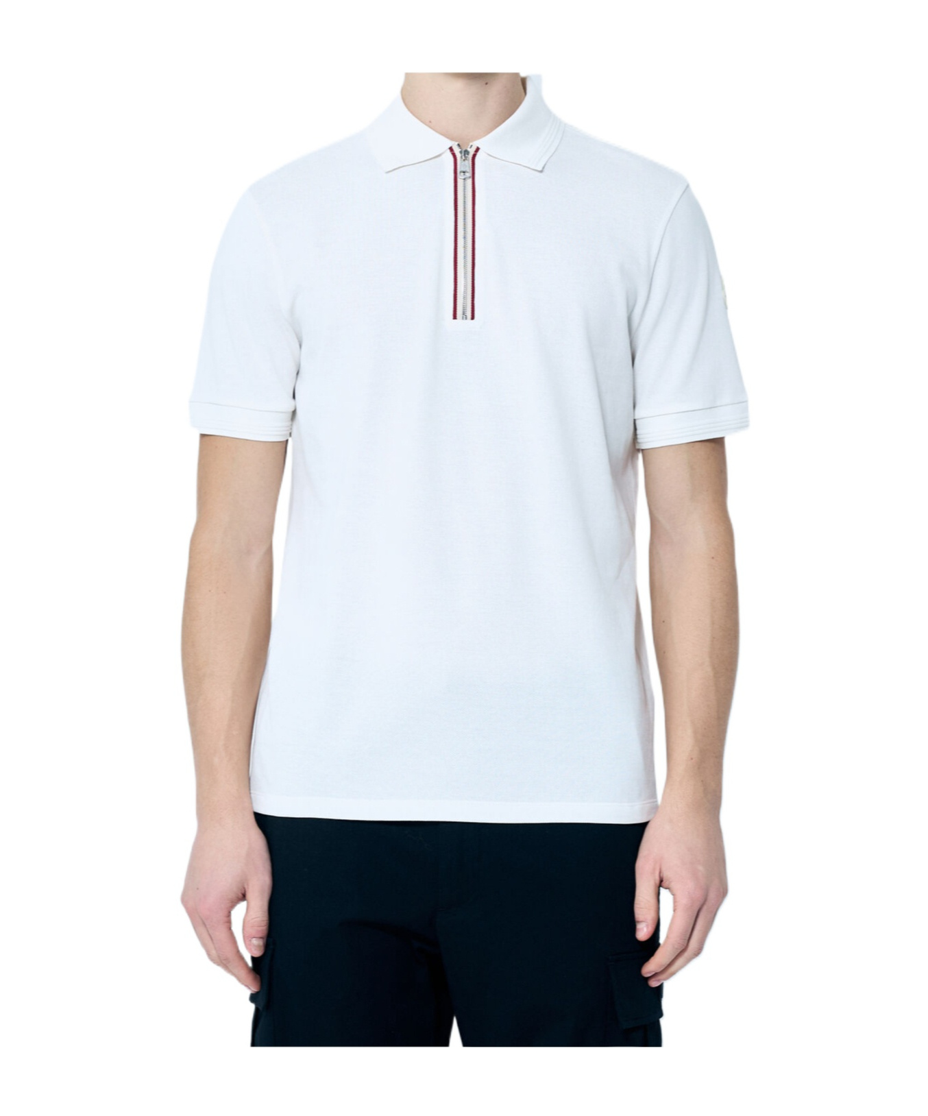 Moncler Short-sleeve Polo Shirt In White