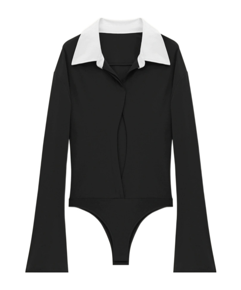 Courrèges Spread-collar Buttoned Jumpsuit In Black