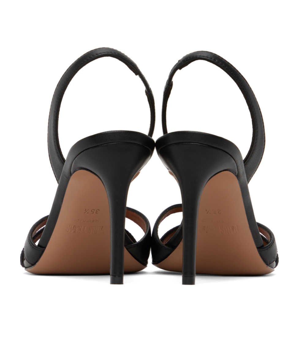 Paris Texas Black Stiletto Slingback 85 Heeled Sandals In Black
