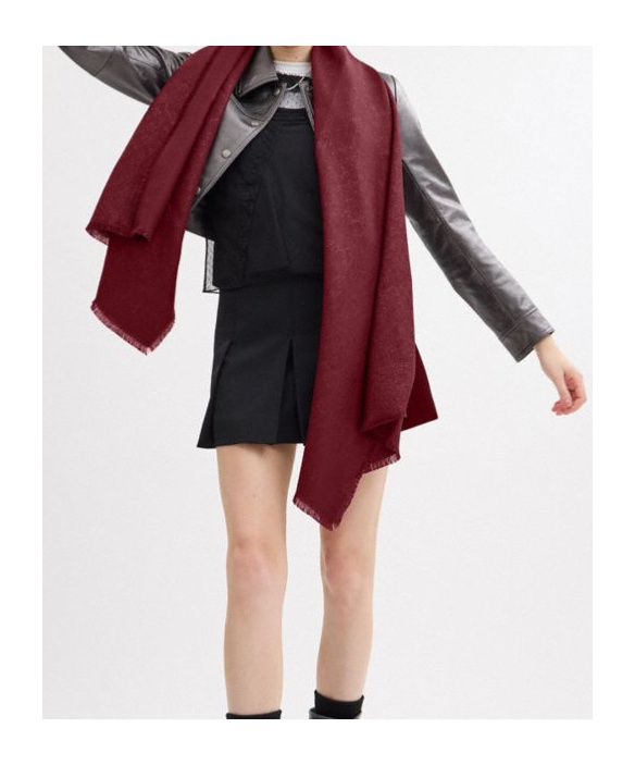 Coach Signature Metallic Oblong Scarf In Red