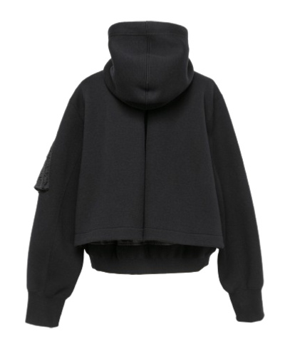SACAI LAYERED-DETAIL HOODED BOMBER JACKET