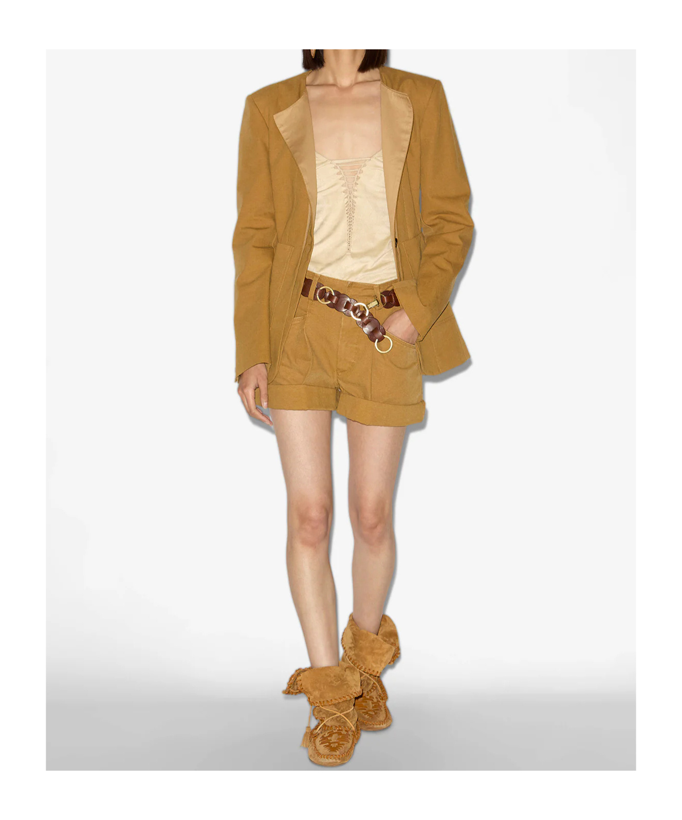 ISABEL MARANT FRANCIA COLLARLESS COTTON JACKET