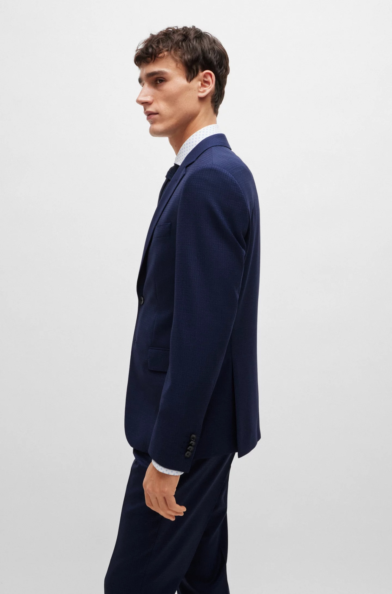 Hugo Boss Long-sleeved Single-breasted Suit Set In Black