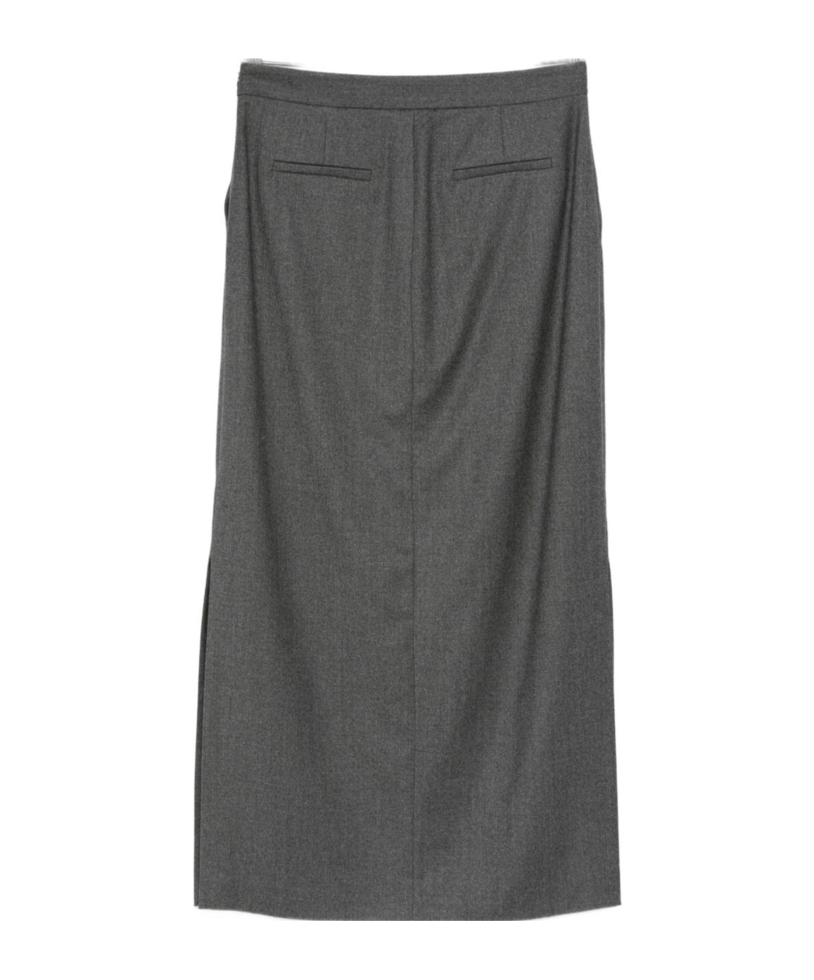 Antonelli Classic Knee-length Gray Skirt With Subtle Details In Gray