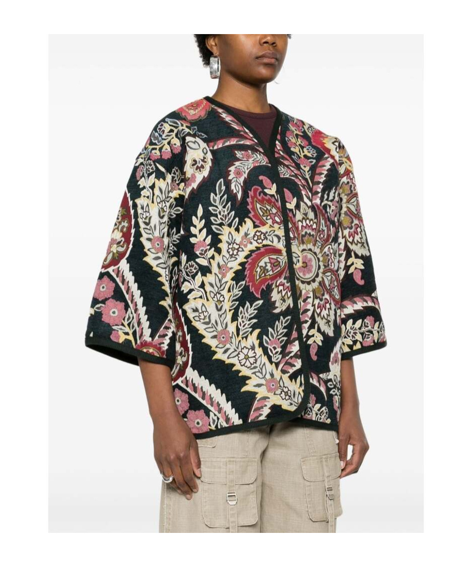 Shop Etro V-neck Casual Jacket In Multicolor