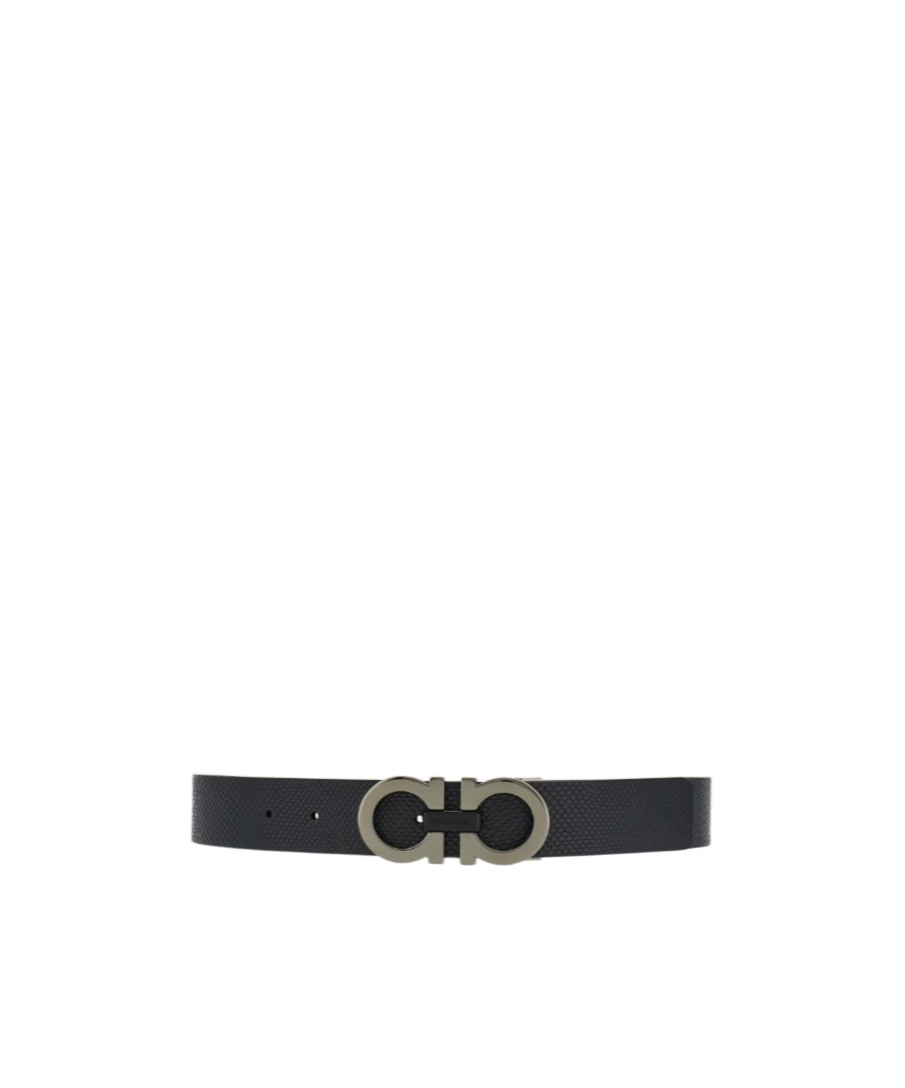 Ferragamo Adjustable And Reversible Gancini Belt In Black/brown