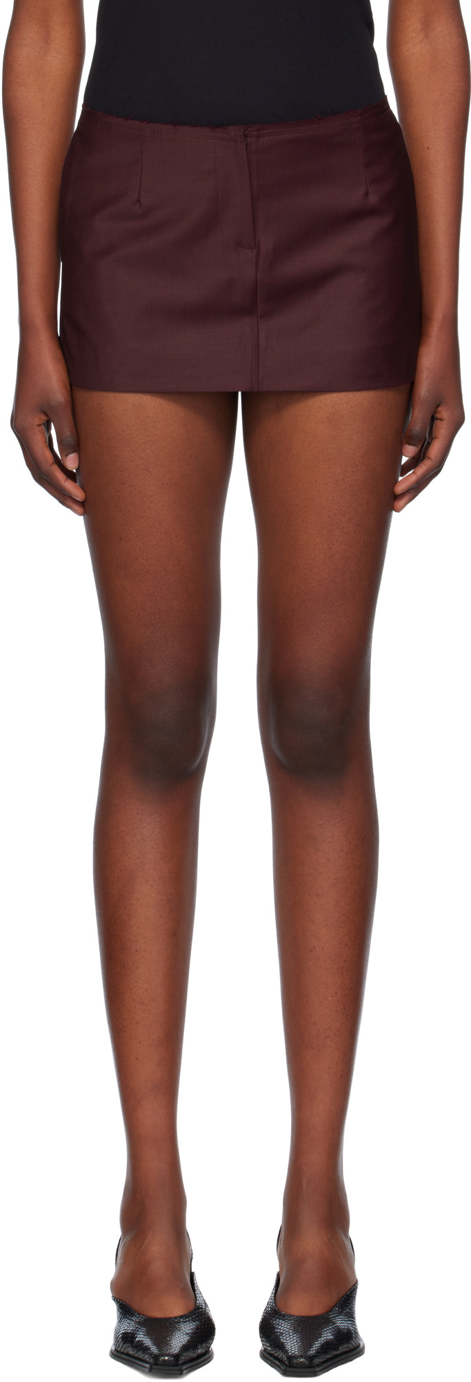 Aya Muse Elastic Twill Short Skirt In Brown