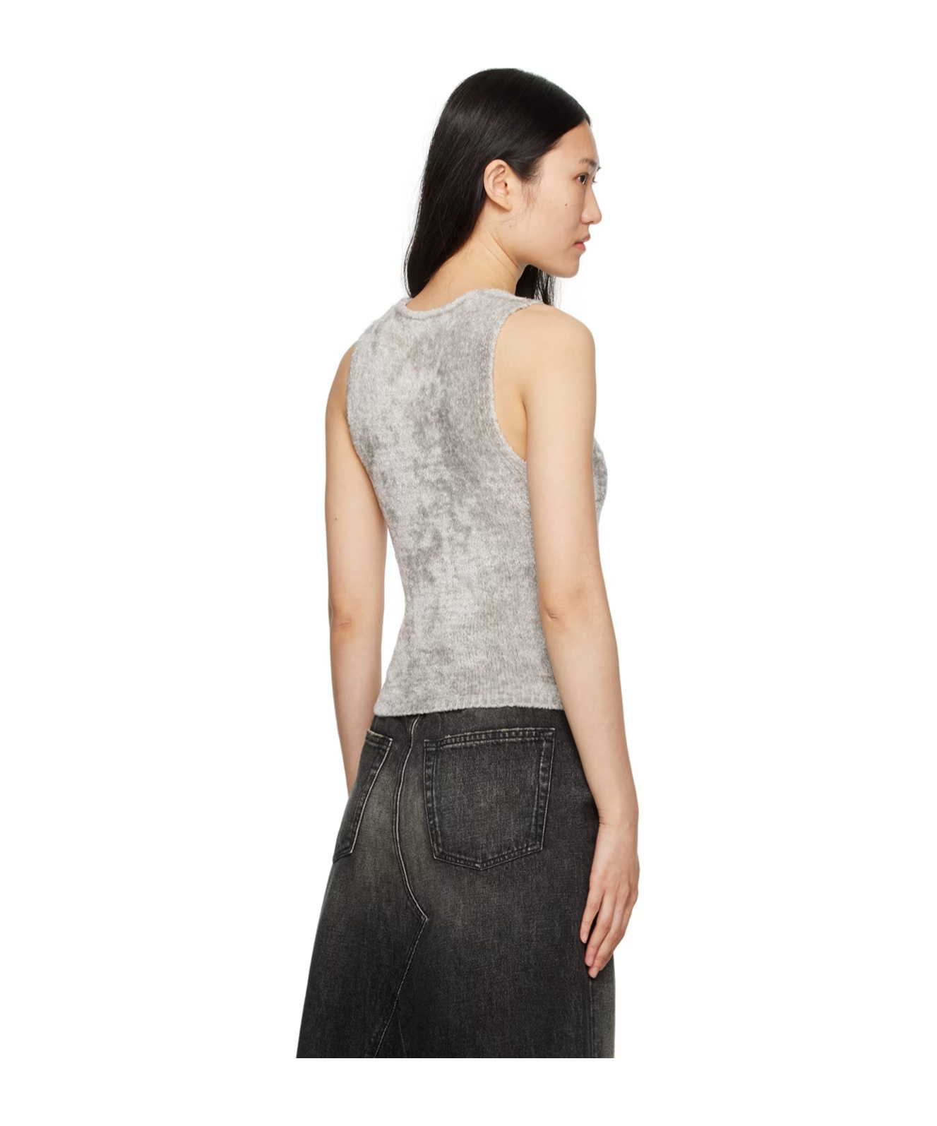 Diesel M-cherry Chenille Tank Top In Gray