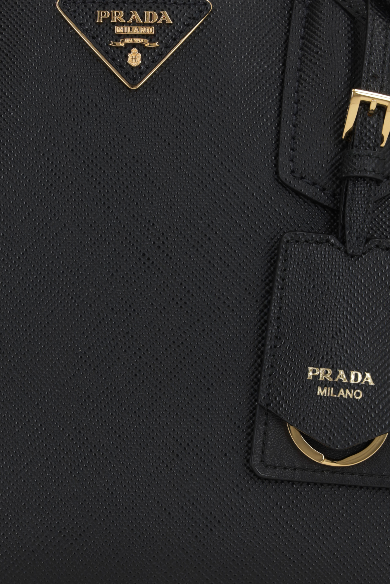 Prada Medium Saffiano Cuir Tote Bag In Black