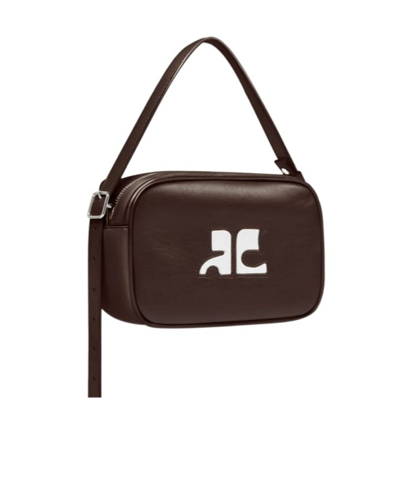 Courrèges Reedition Leather Shoulder Bag In Black