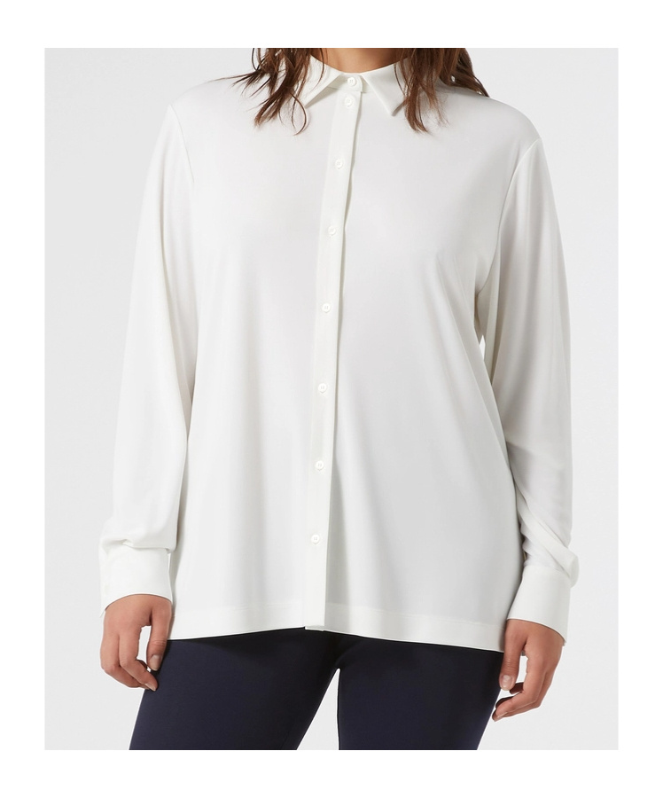 Marina Rinaldi White 'dolce' Polo With Bottons In White