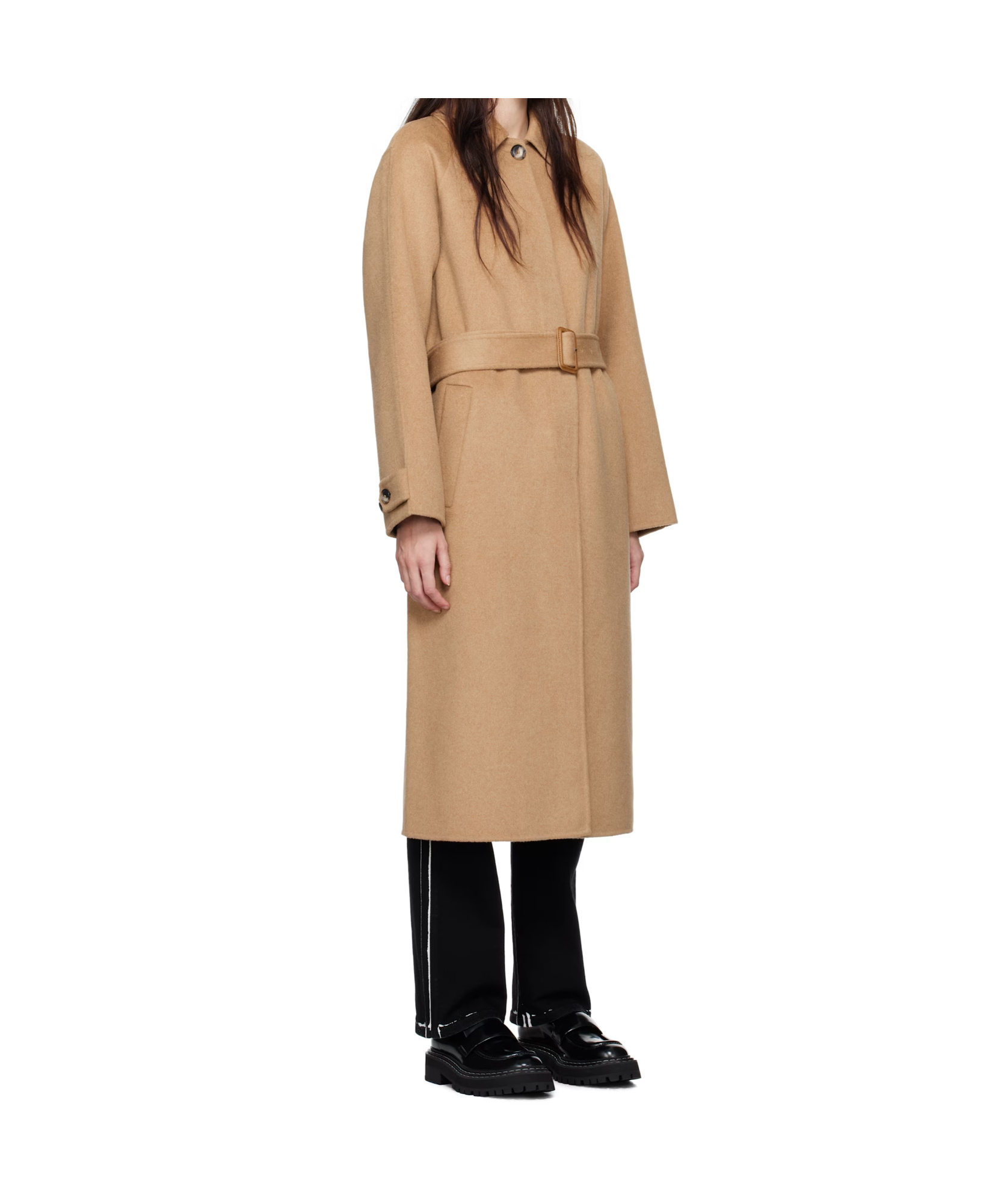 Shop Proenza Schouler Long Sleeve Coat In Yellow-brown