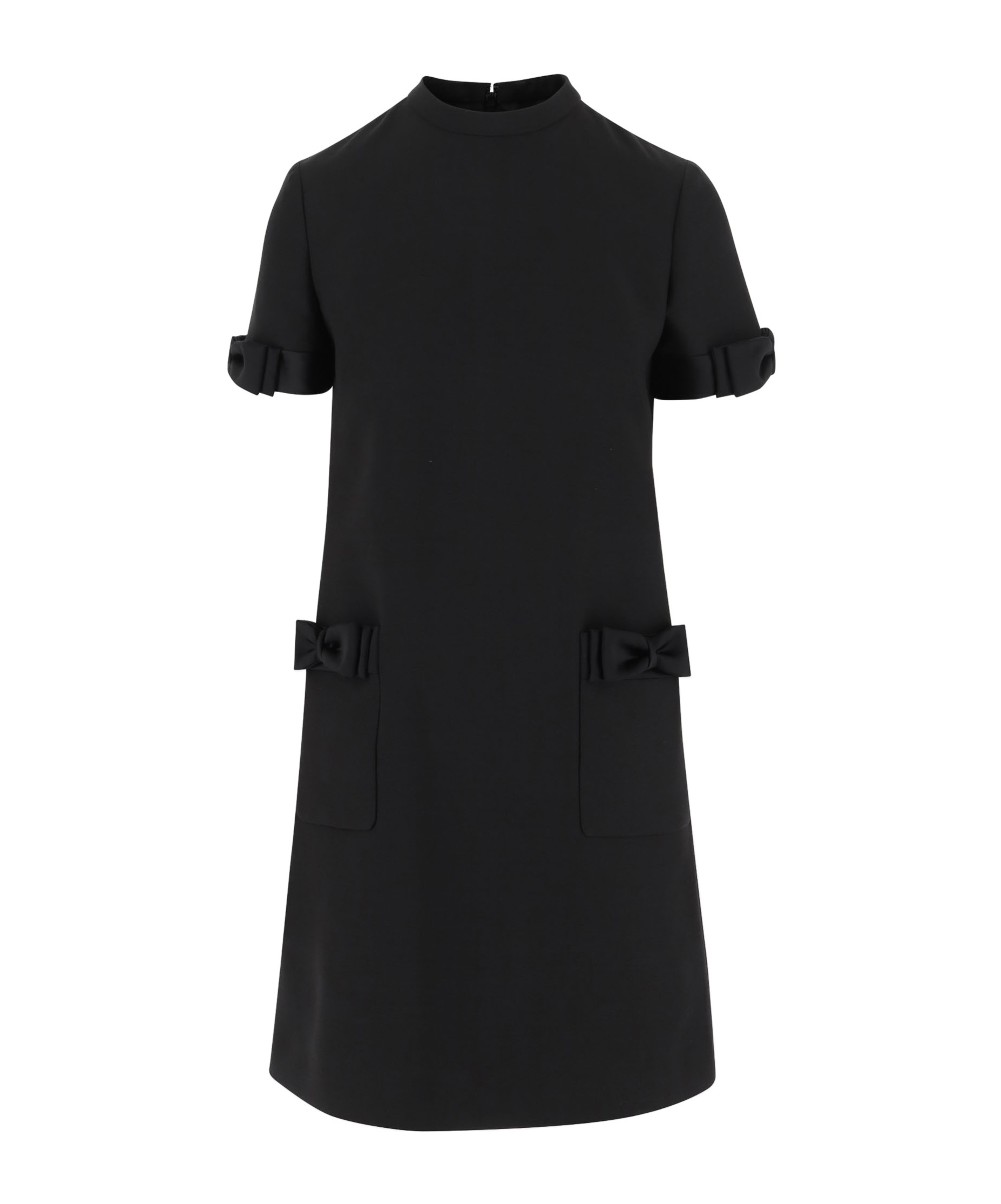 Valentino Crepe Couture Bow-detail Minidress In Black
