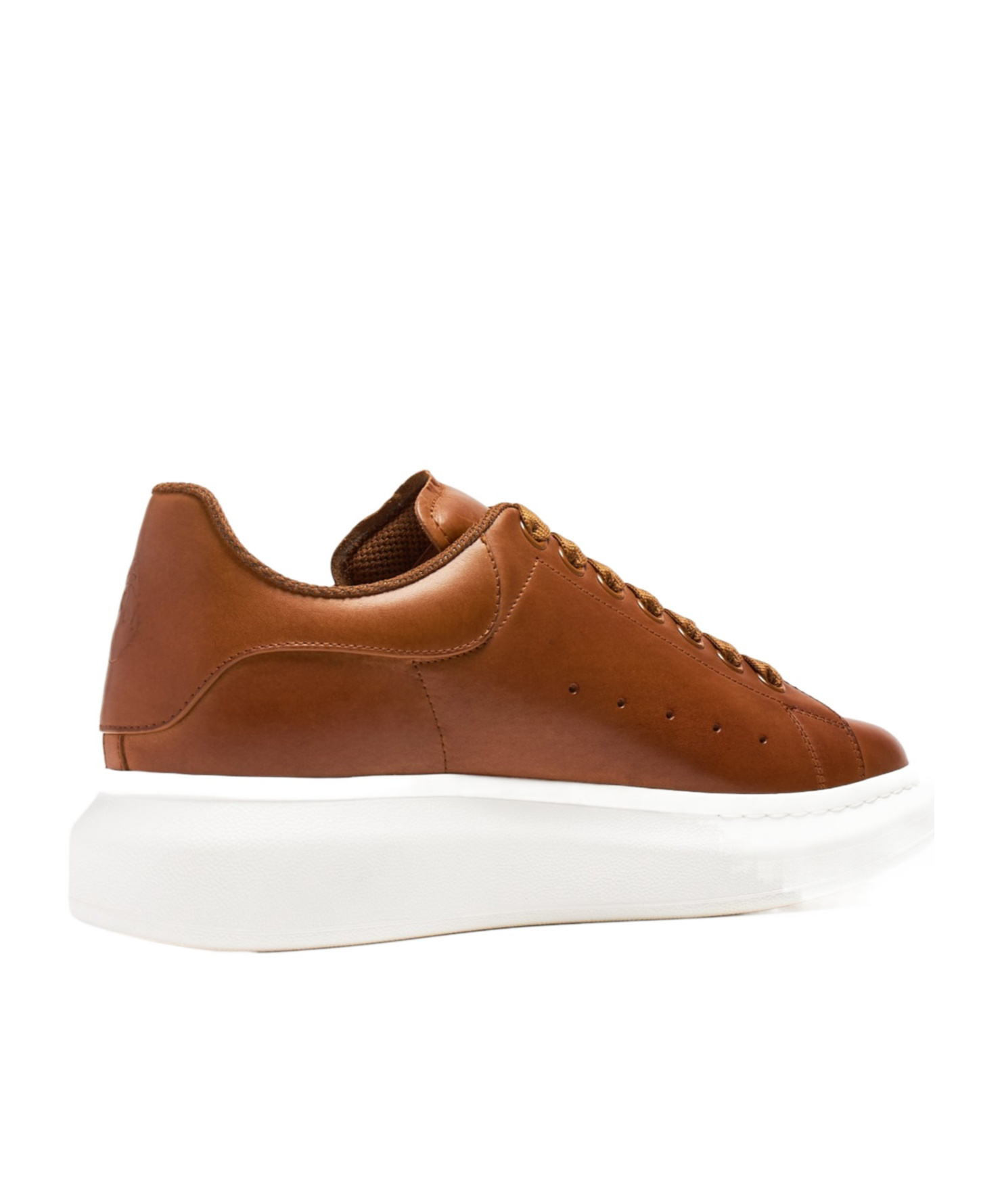 Alexander Mcqueen Caramel Leather Sneakers With Caramel Leather Heel In Brown