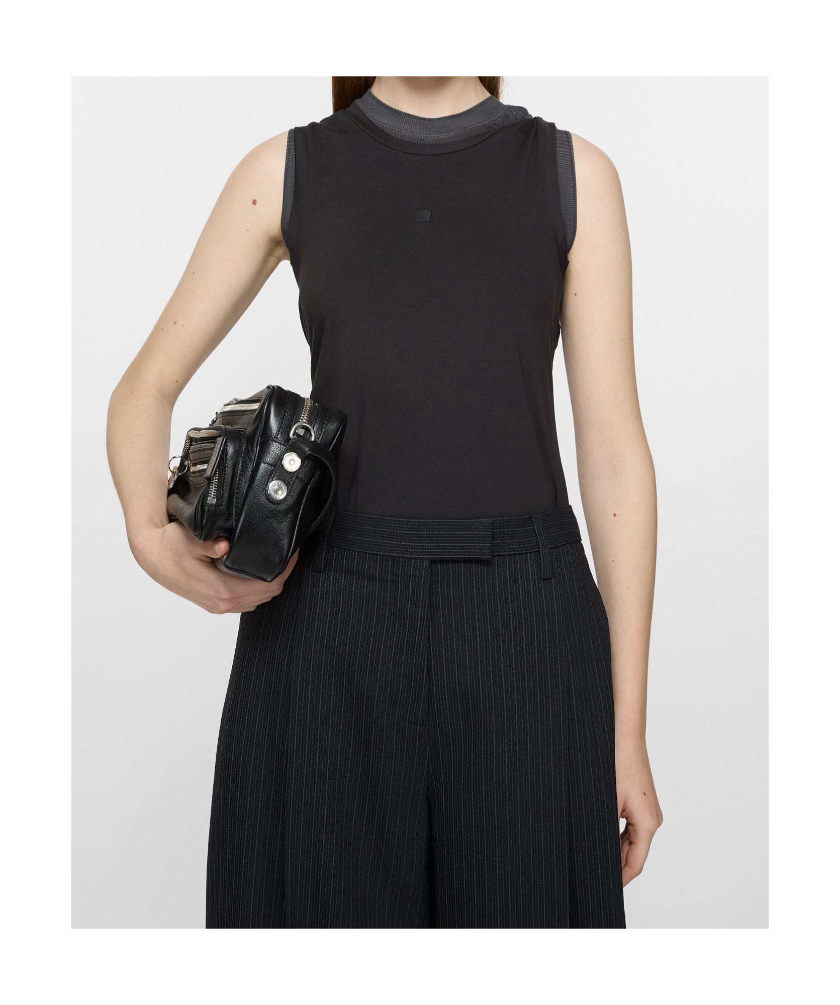 Acne Studios Black Jersey Tank Top In Black