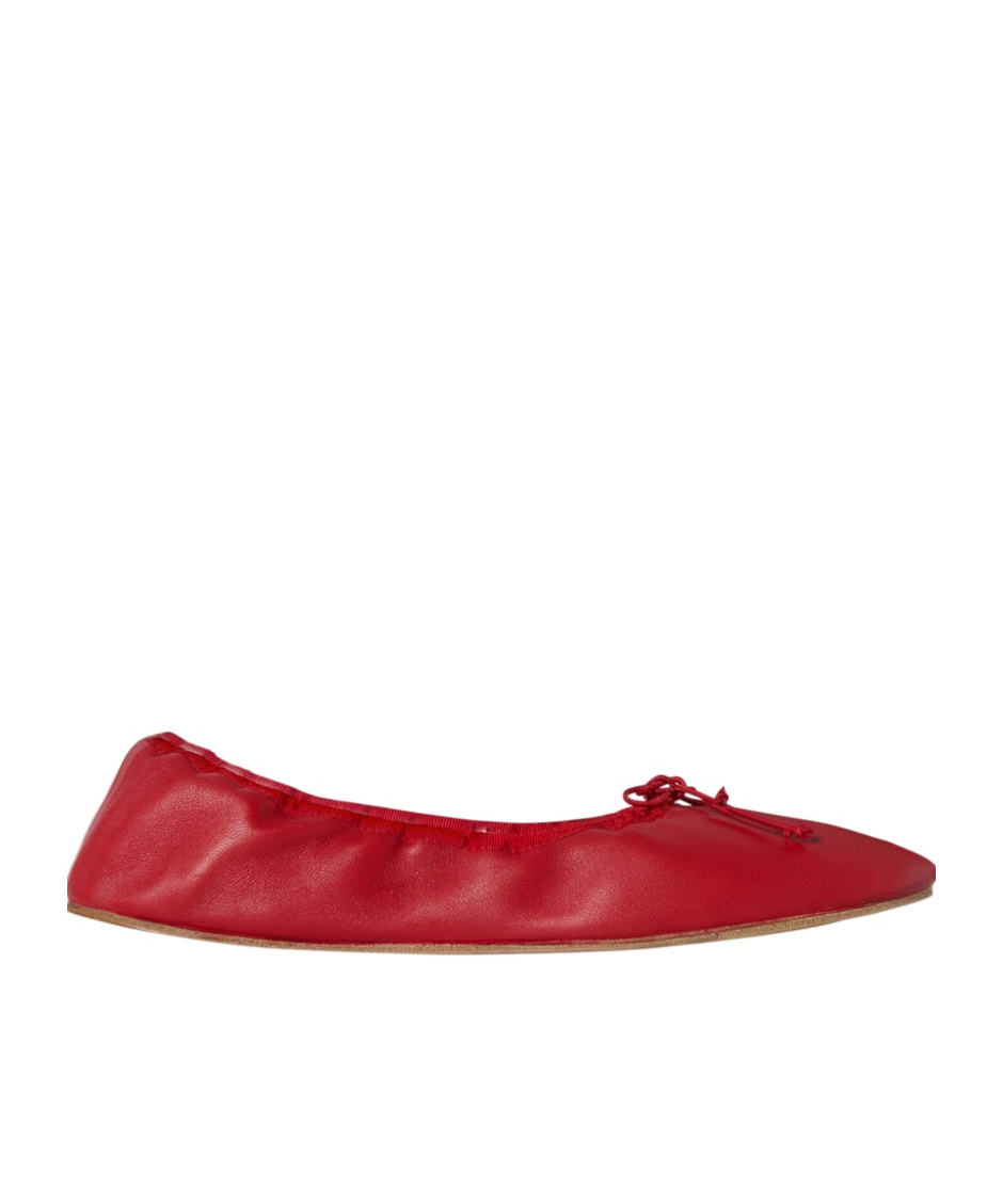 The Row Round Toe Ballet Flats In Red