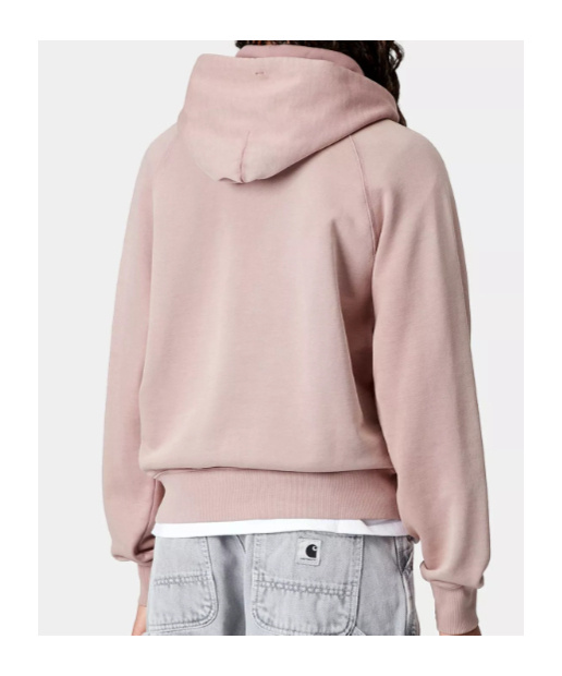 Carhartt Wip Hooded Hudson Sweatshirt In Daphne Colour In Pink