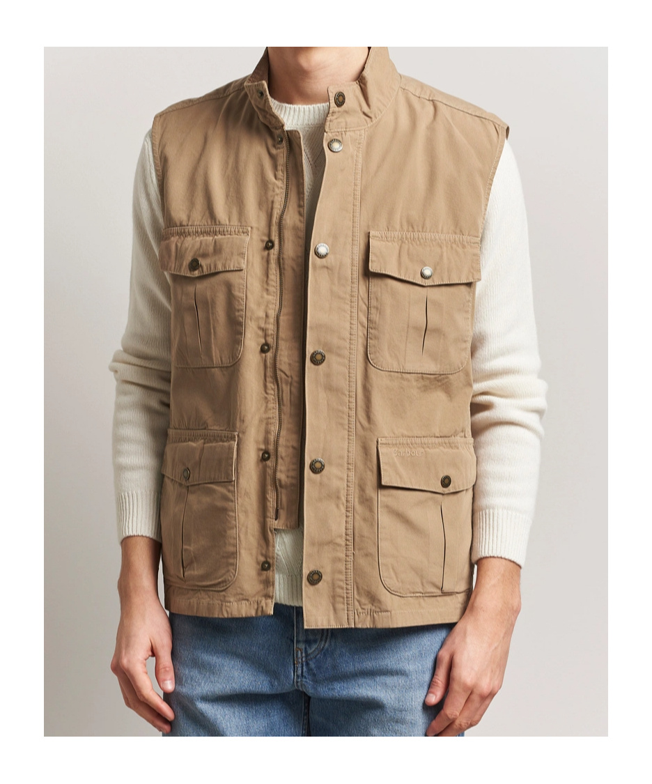 Barbour Stand-neck Vest In Nude