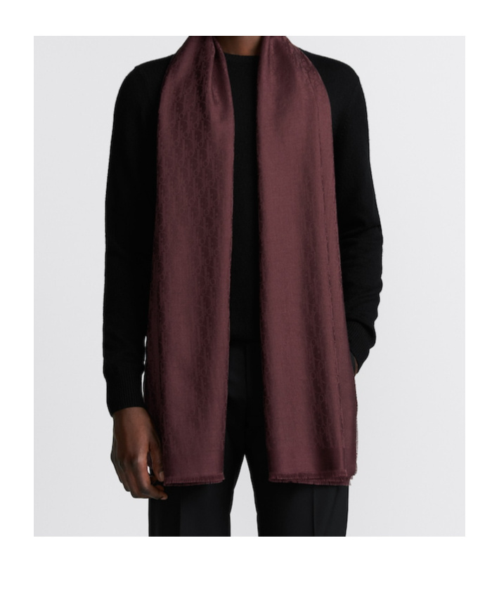 Dior Oblique Wool Shawl In Red