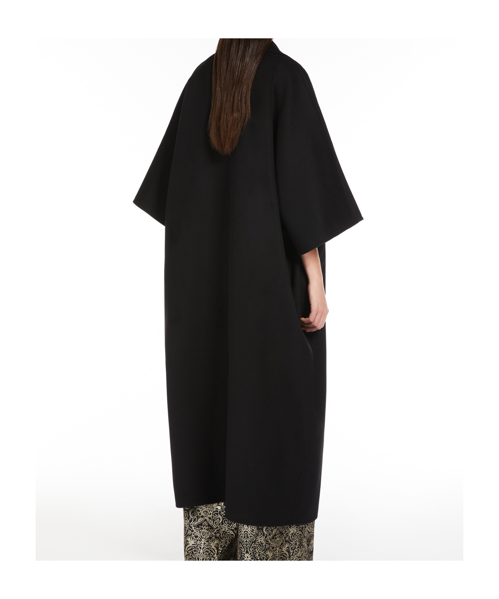 Max Mara Lapel Cape In Black