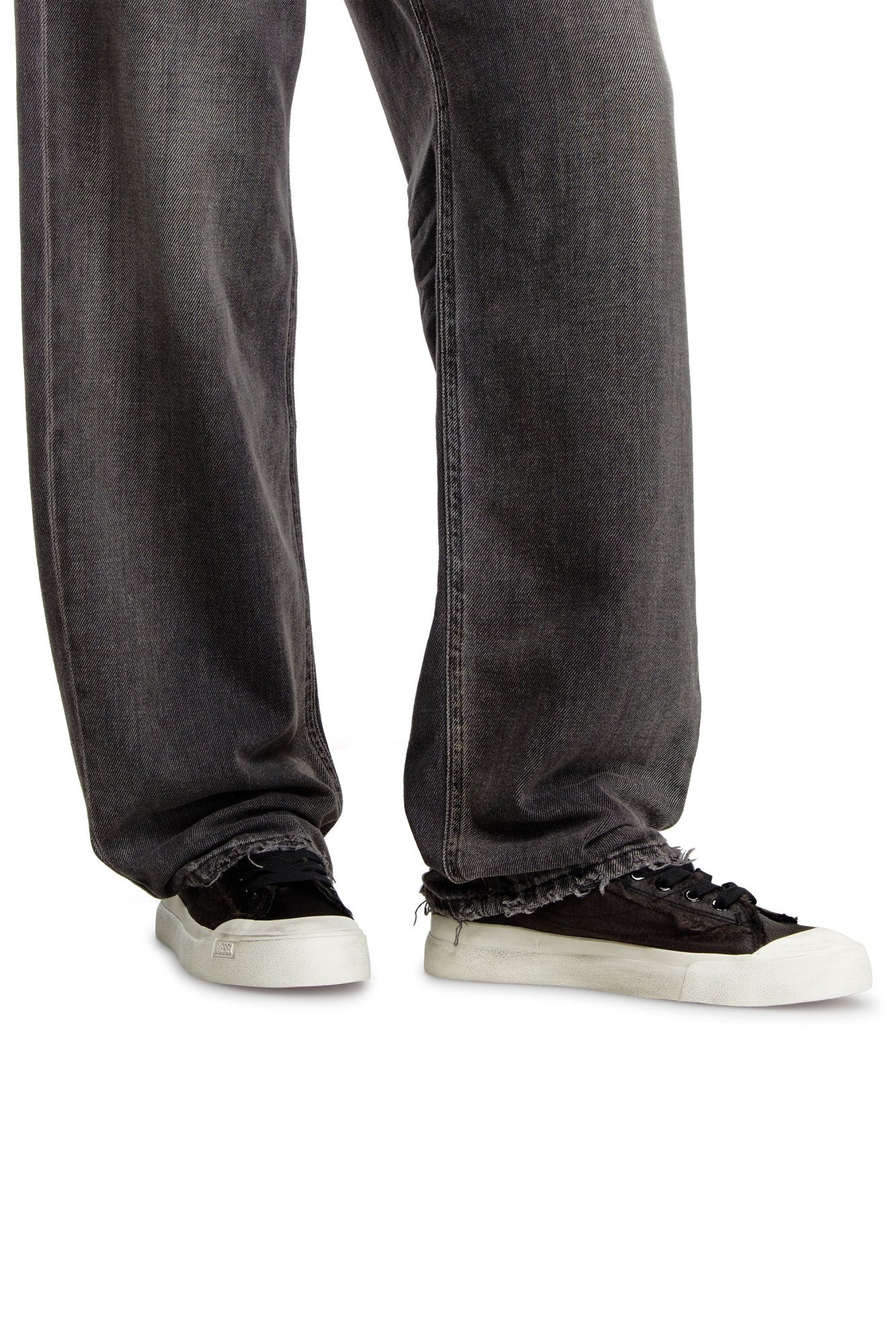 Diesel S-athos Distressed Sneakers In Black
