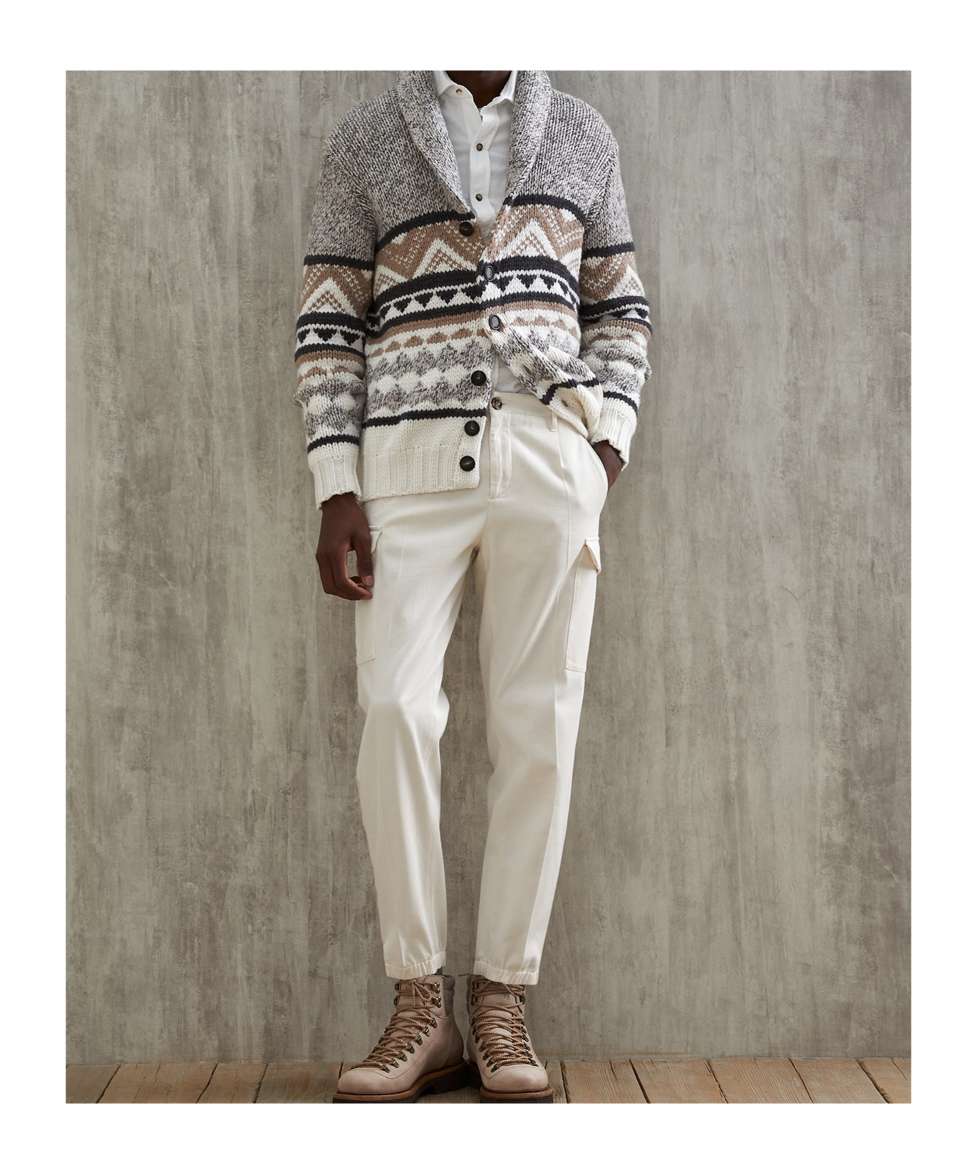 Brunello Cucinelli Logo Embroidered Buttoned Shirt In White
