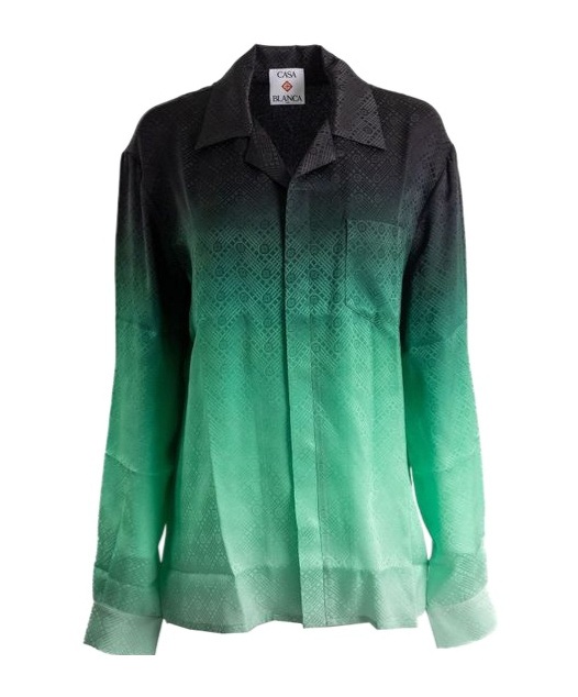 Casablanca Gradient Geometric-pattern Shirt In Green