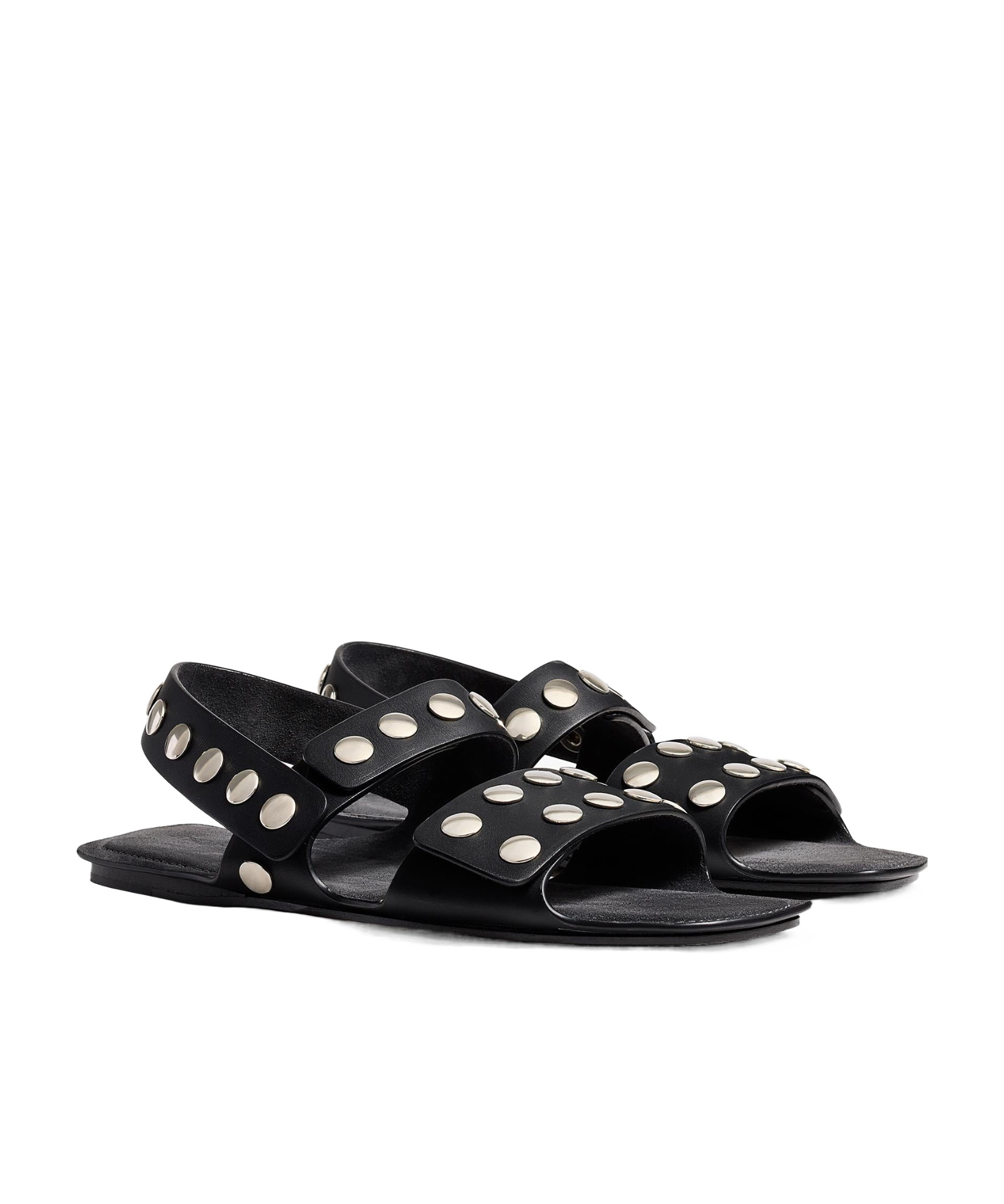 Khaite Boden Silver Studded Leather Sandals