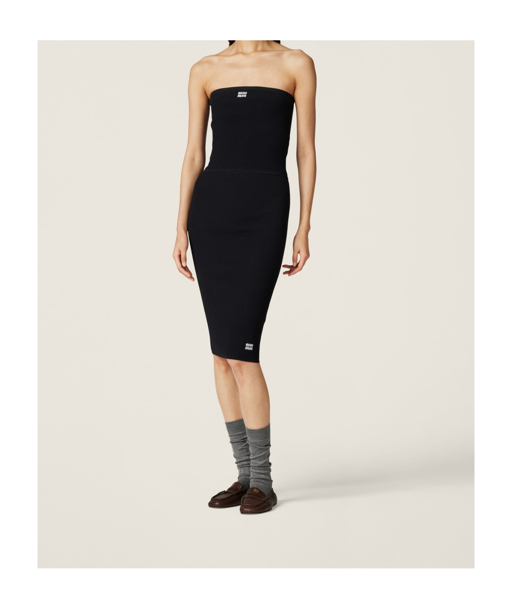 MIU MIU VISCOSE BANDEAU TOP