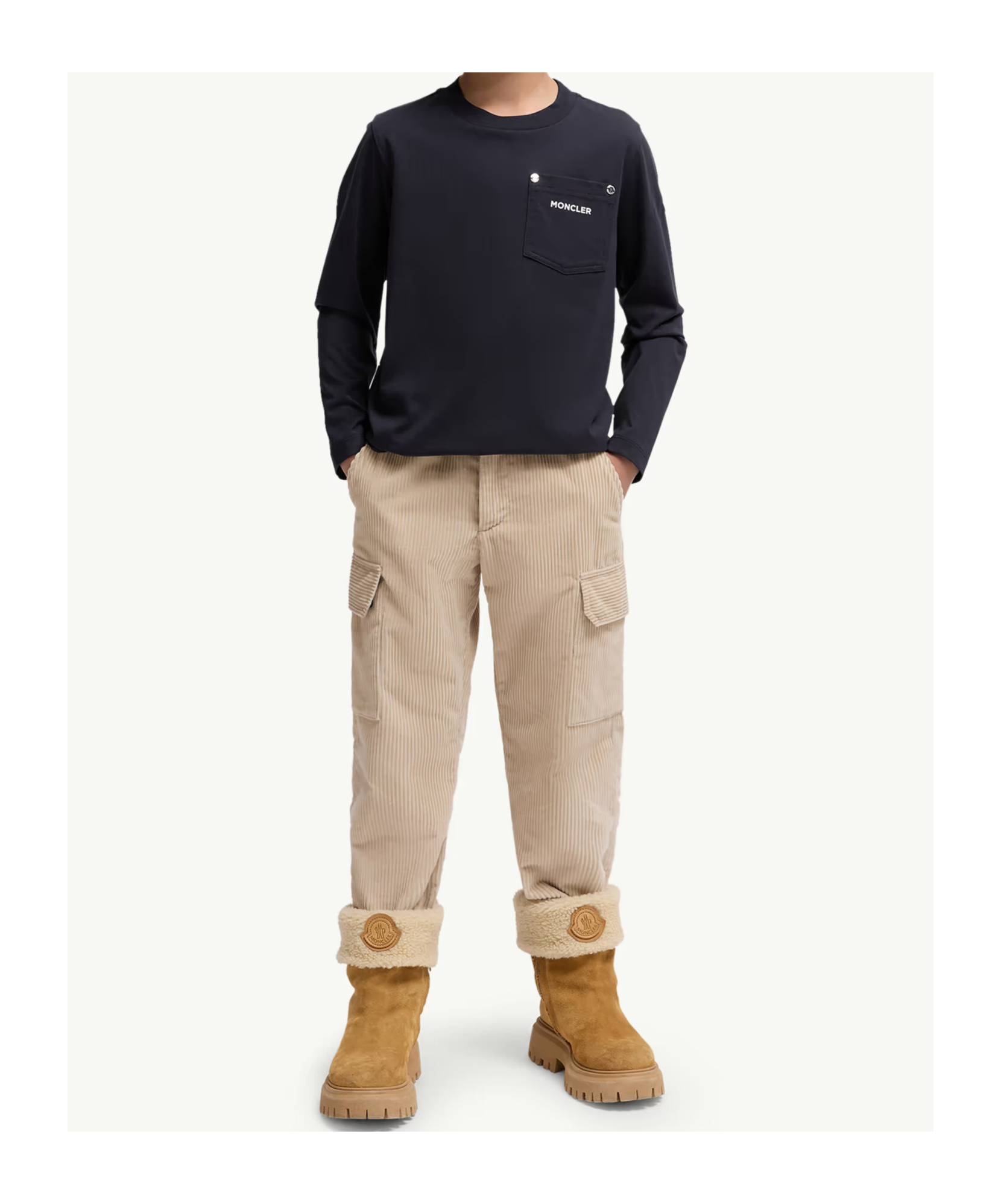 Moncler Long-sleeved T-shirt In Black