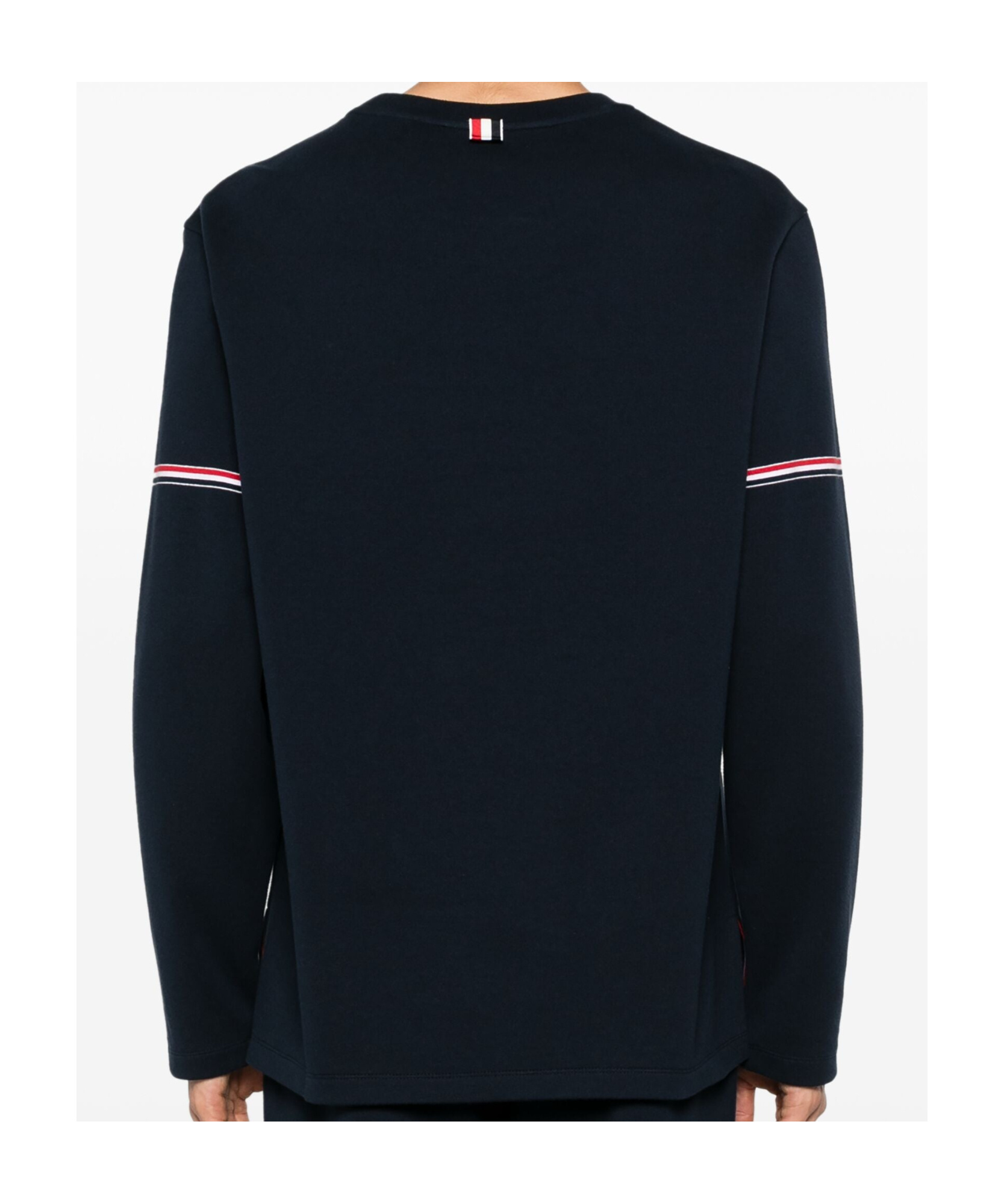 Shop Thom Browne Rwb Stripe Cotton T-shirt In Black