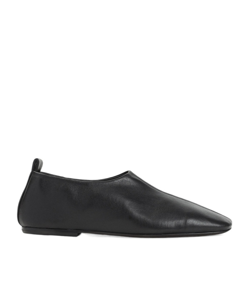 Dries Van Noten Soft Black Leather Loafers With Squared Toe In Black