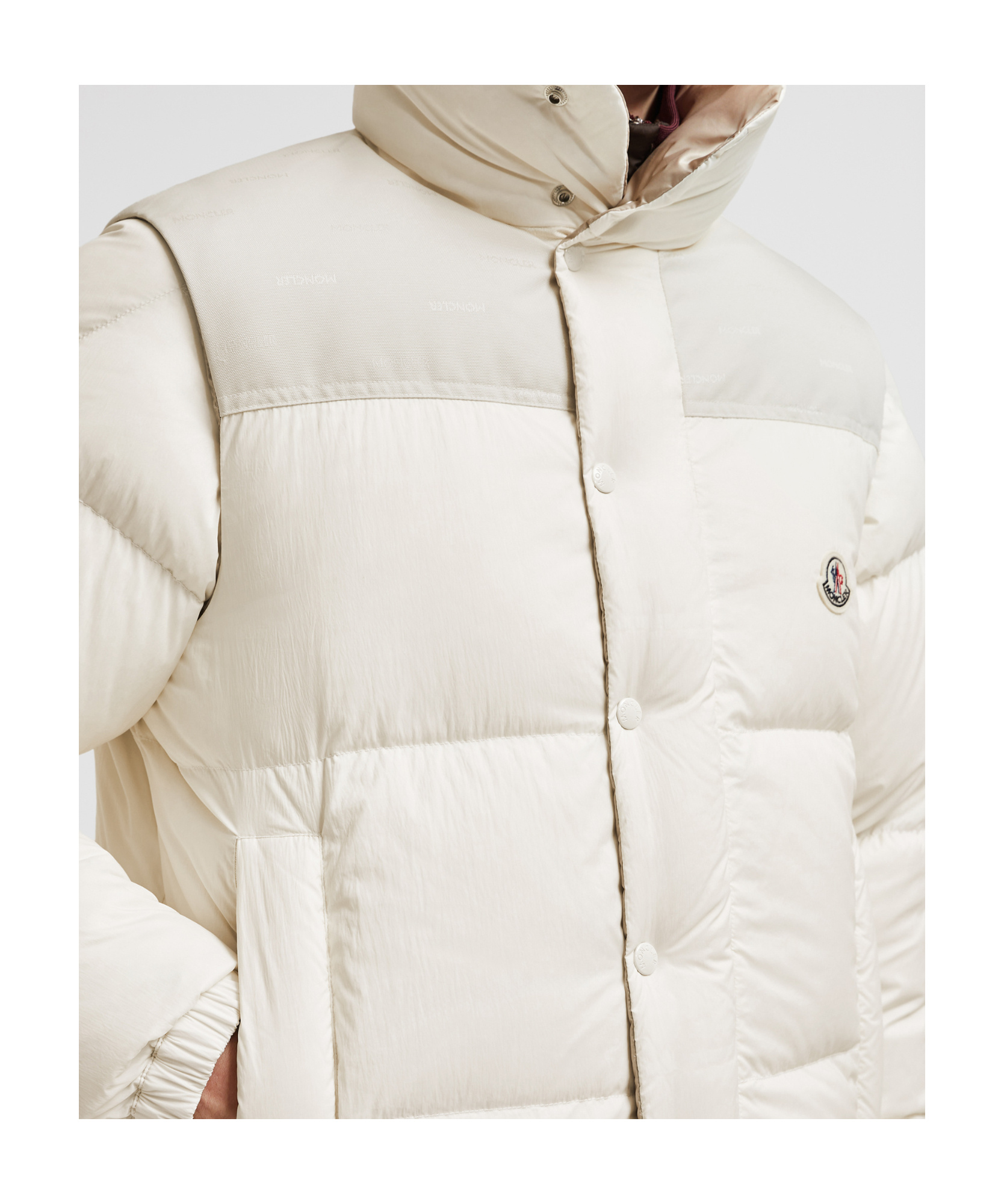 Moncler Double-sided Short Down Jacket In White