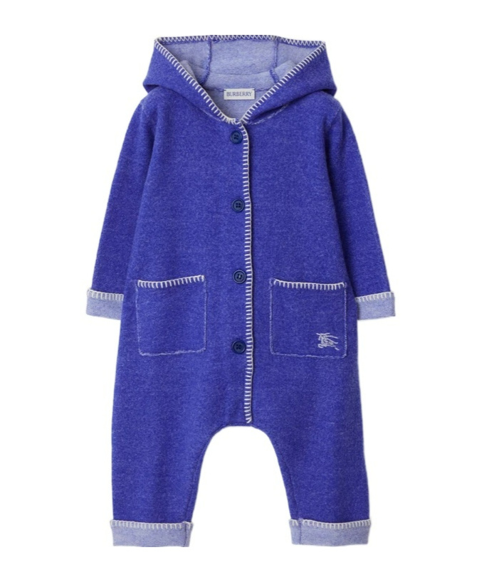 Burberry Wool Hemlock Seam Jumpsuit In Blue